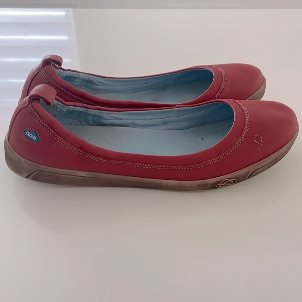 Cloud Acacia Red Leather Ballet Slip-on Shoes
